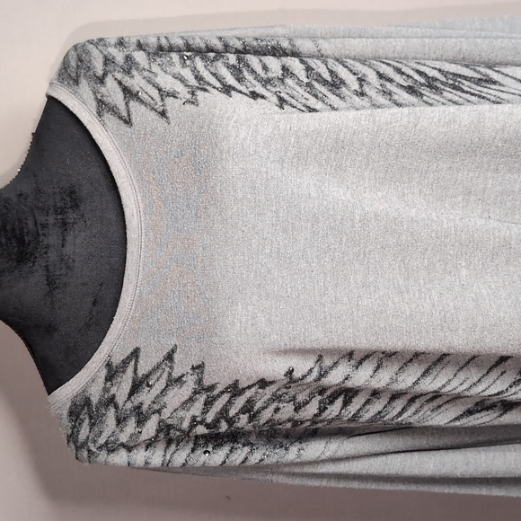 3X Rock & Republic bling wing design soft l/s gray sweatshirt-EUC - Picture 9 of 12